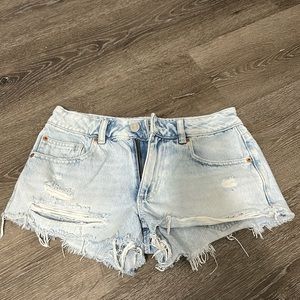 Light blue cutoff shorts